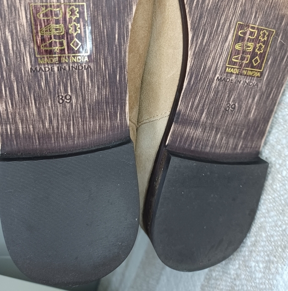 Free People Beige Suede Heeled Boots with Strap Accents NWOT - Picture 10 of 10